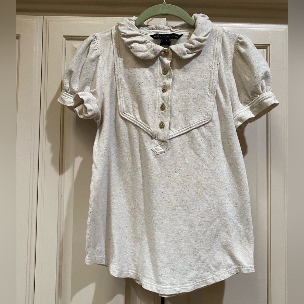MBMJ Vintage Cream Knit Collared Shirt - Picture 1 of 10